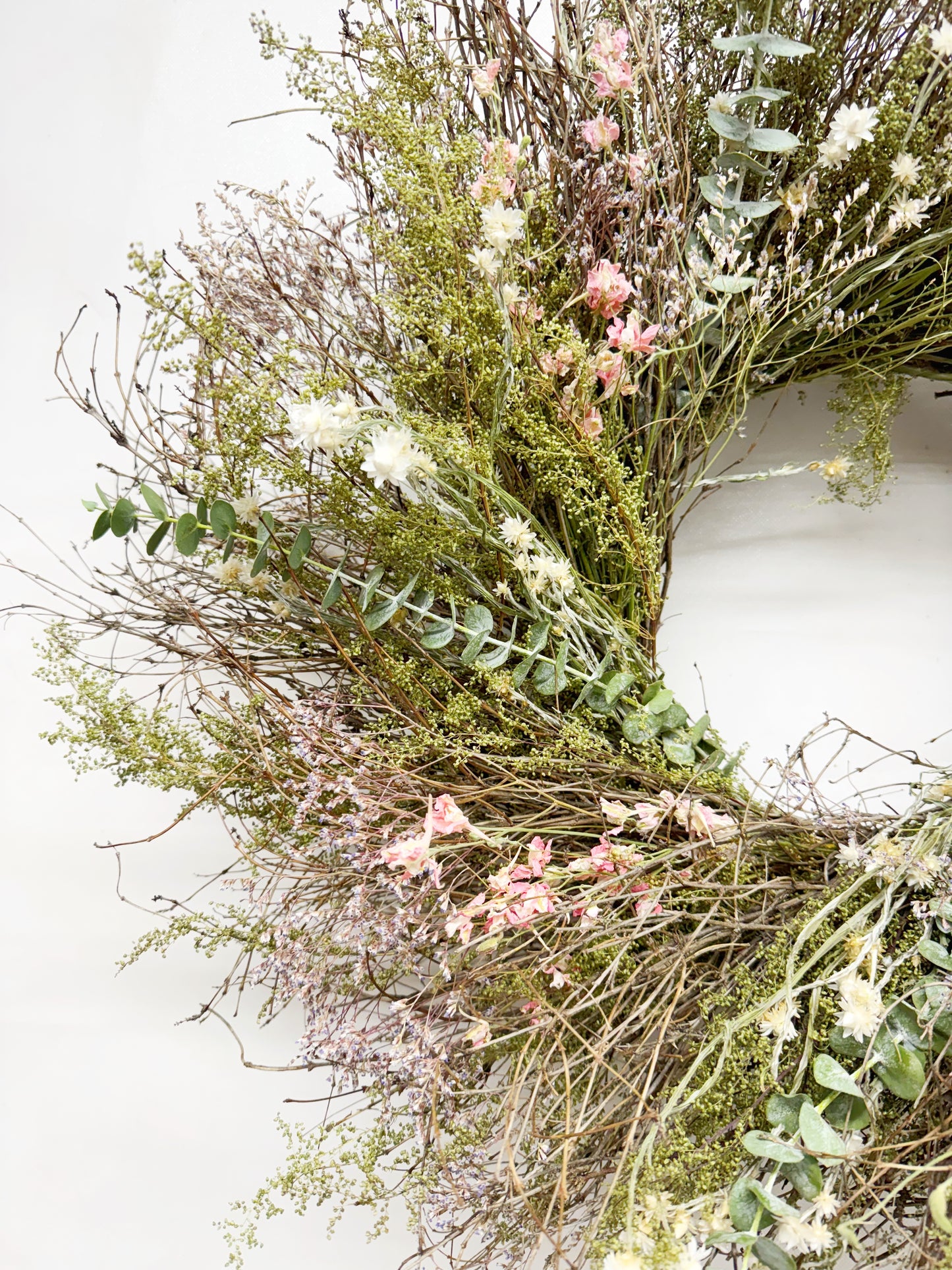 Dried Pink Sunshine Wreath