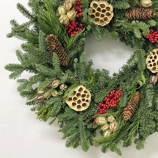 Fresh Evergreens Park Avenue Wreath