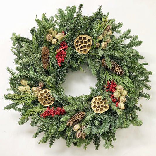 Fresh Evergreens Park Avenue Wreath