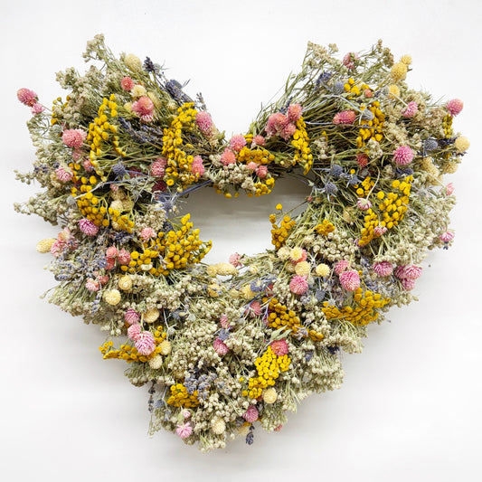 Dried Embroidery Heart Wreath