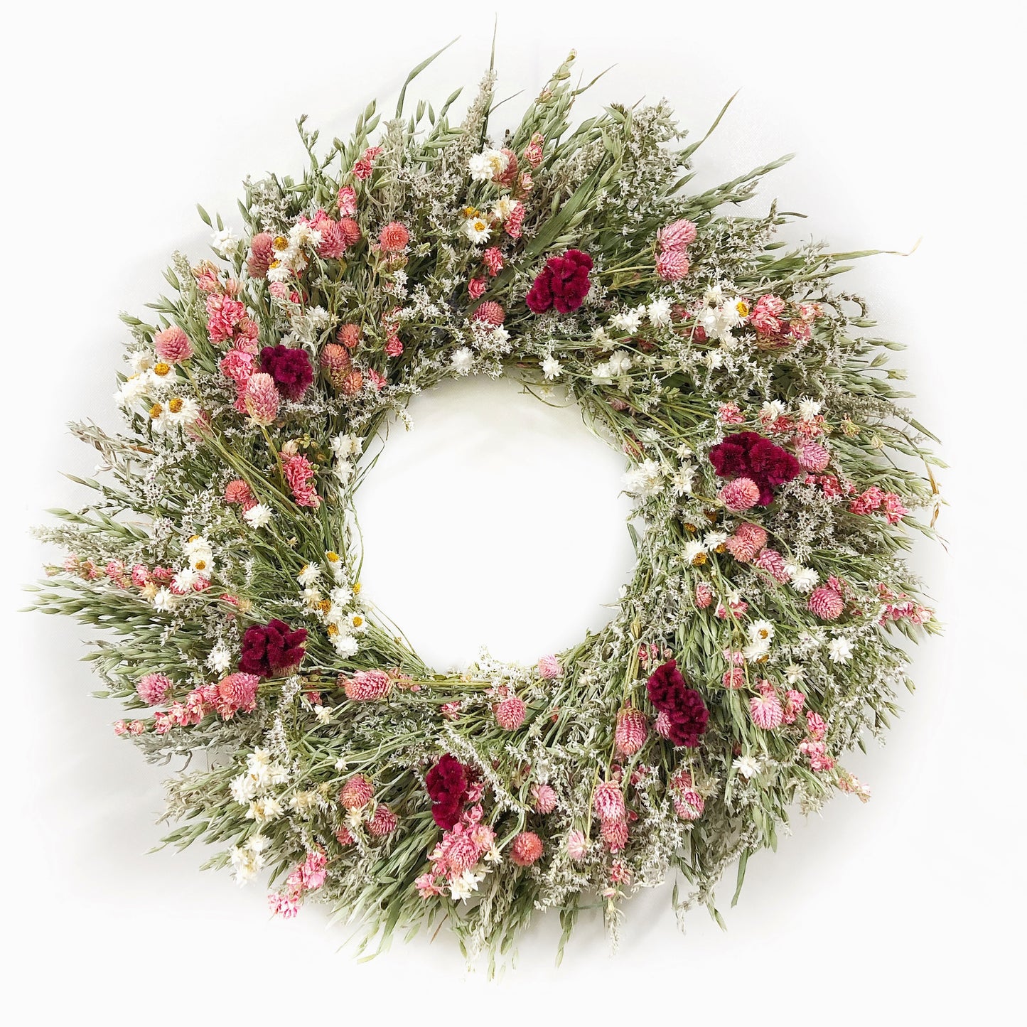 Dried Velvet Blossoms Wreath