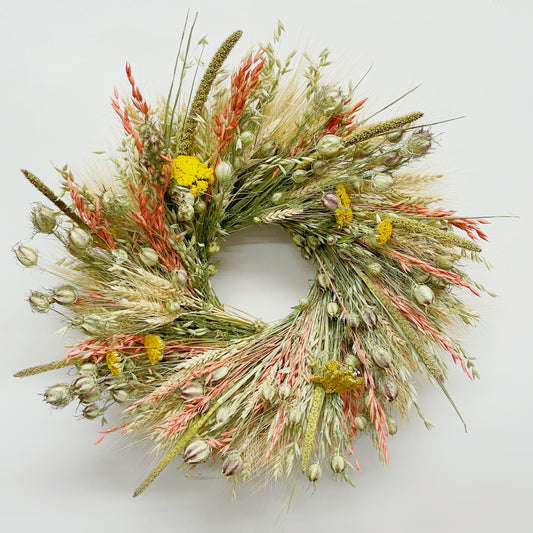 Dried Sunset Grains Wreath