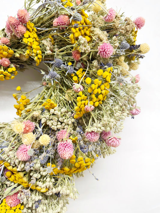 Dried Embroidery Heart Wreath