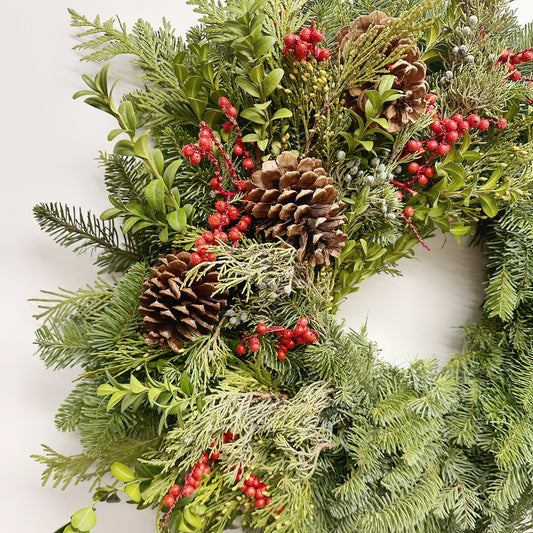 Fresh Evergreens Holiday Boughs Wreath