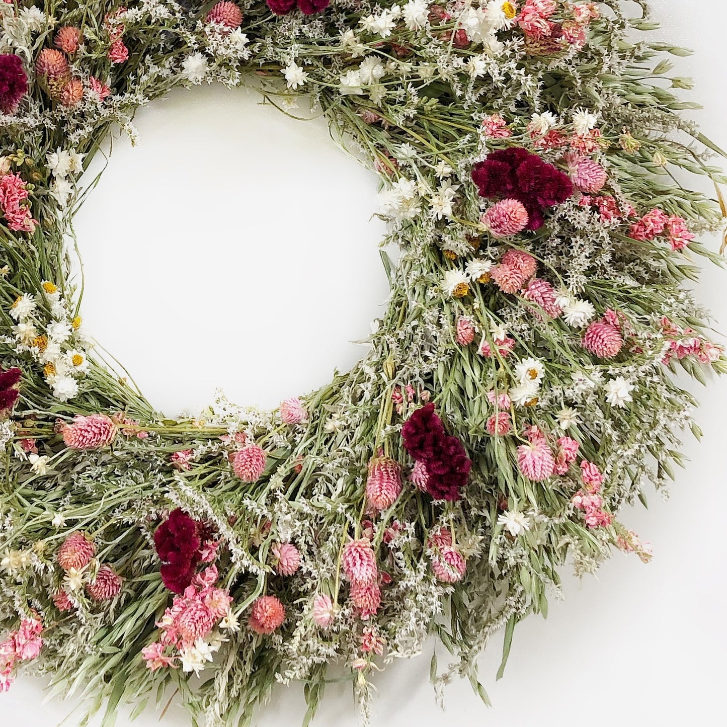 Dried Velvet Blossoms Wreath