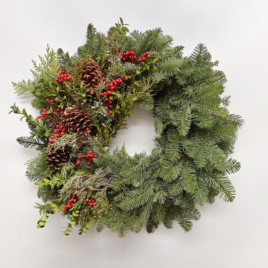 Fresh Evergreens Holiday Boughs Wreath