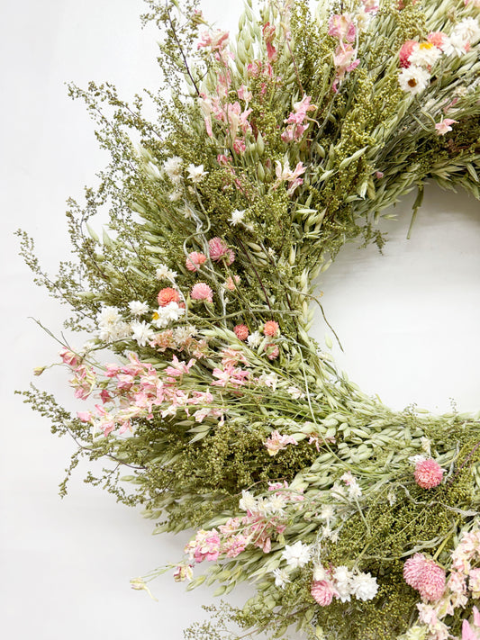 Dried Rosey Fields Wreath