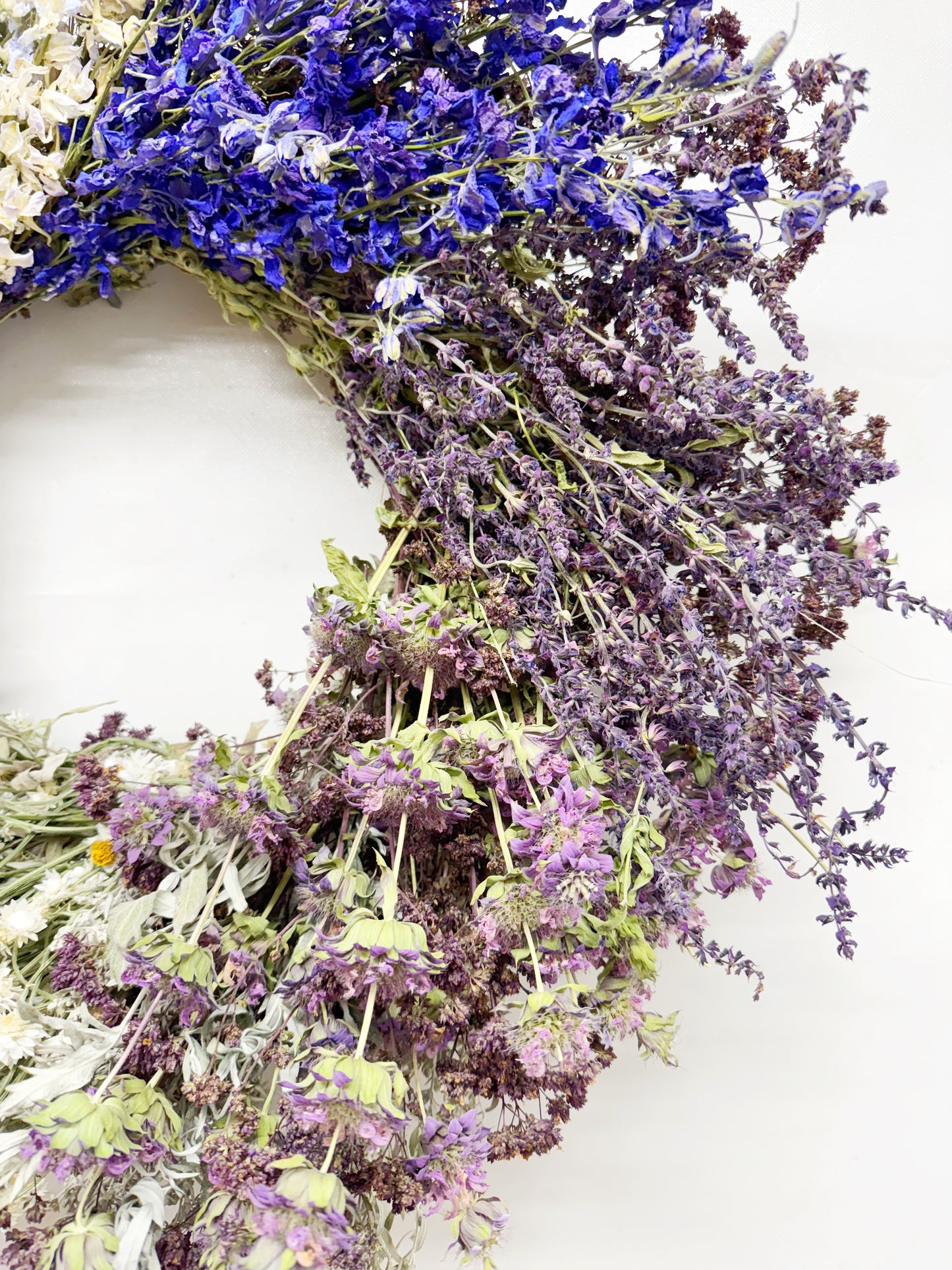 Dried Prarie Bloom Wheel Wreath