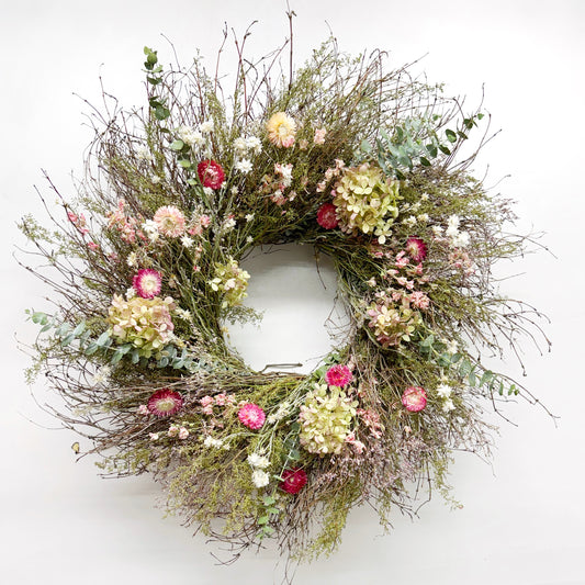 Dried Hydrangea Flowers Wreath