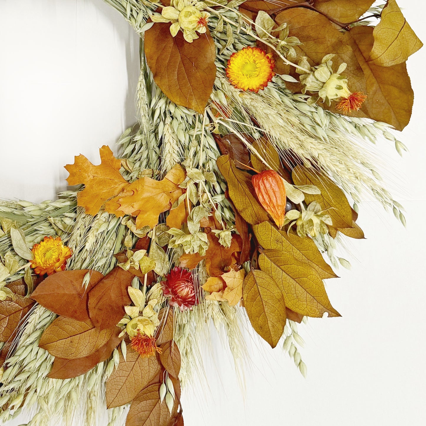 Dried and Preserved Thanksgiving Flowers Wreath