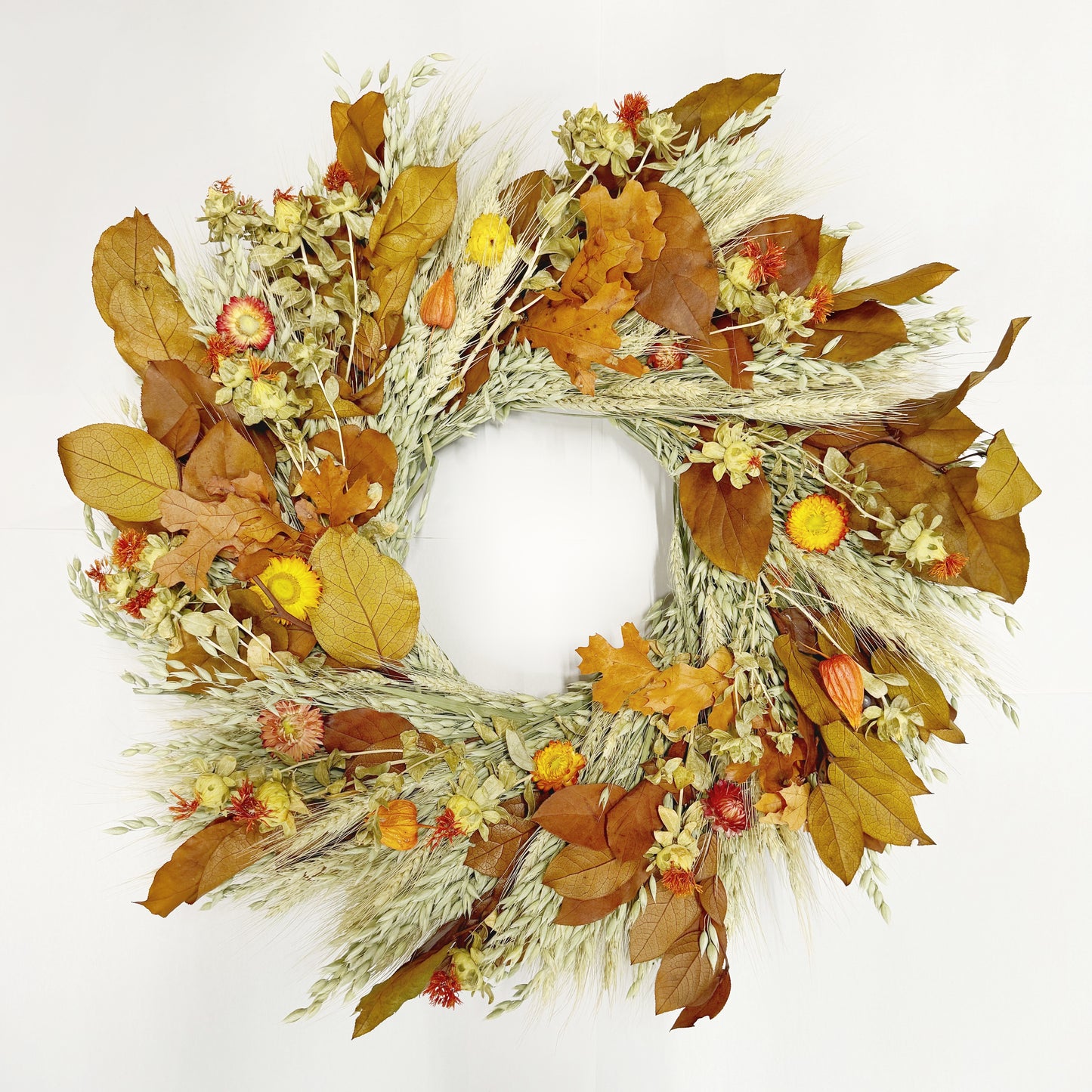 Dried and Preserved Thanksgiving Flowers Wreath