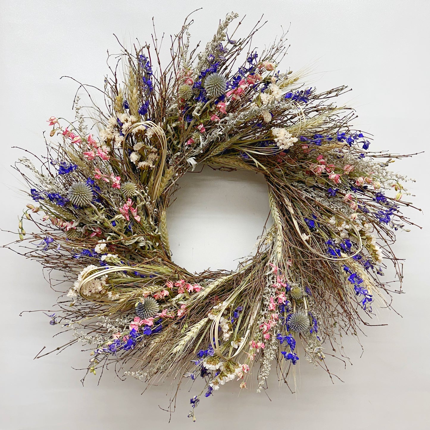 Dried Delphinium Wreath