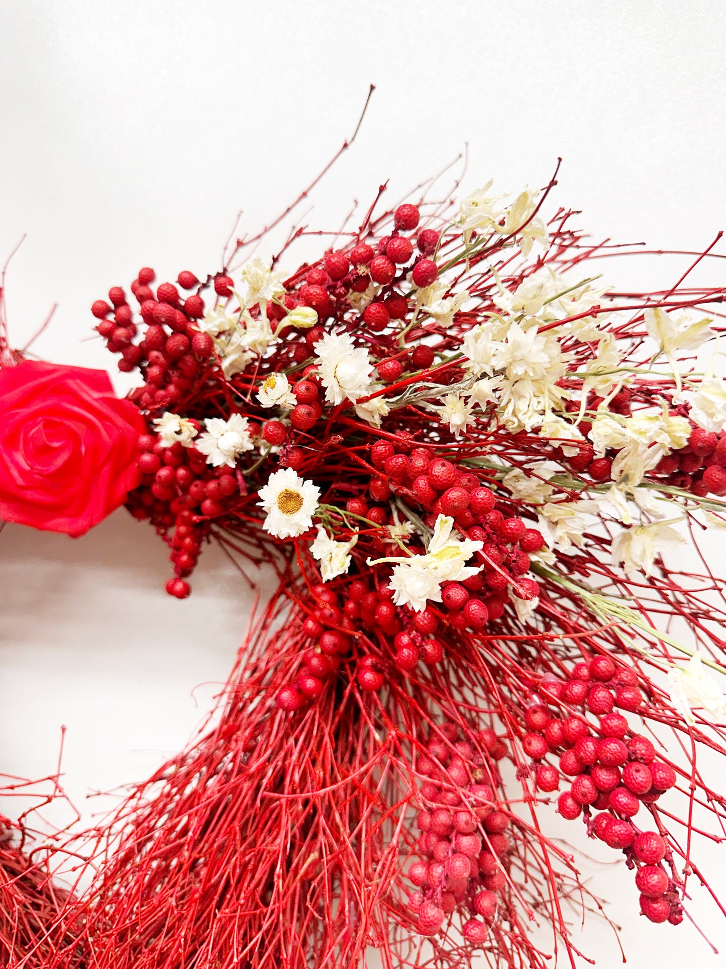 Dried Red Doily Heart Wreath