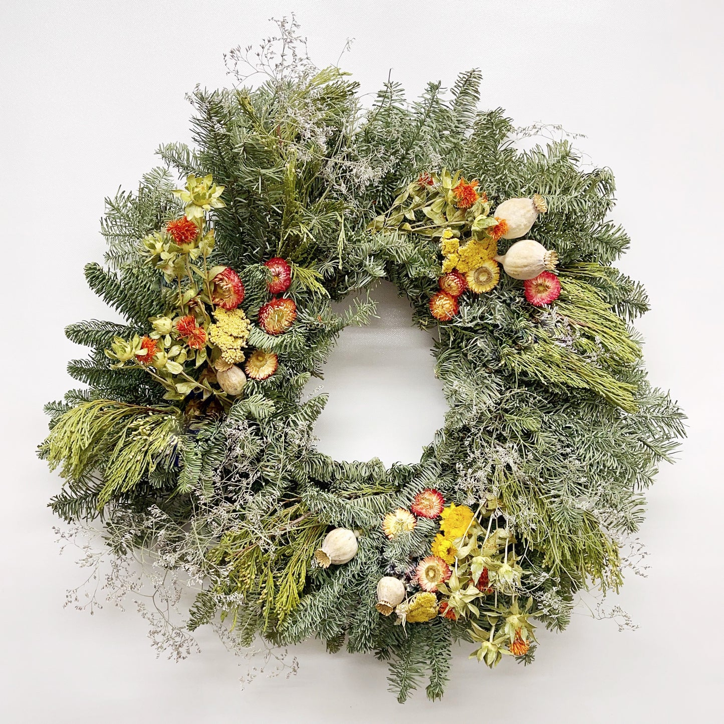 Fresh Evergreens Warm Winter Wreath