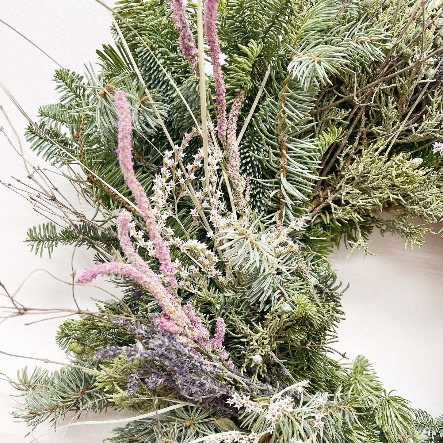 Fresh Evergreens Starry Statice Wreath