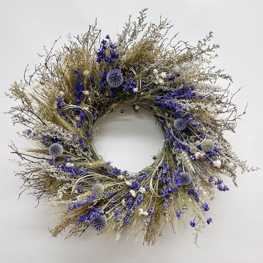 Dried Blue Larkspur Wreath