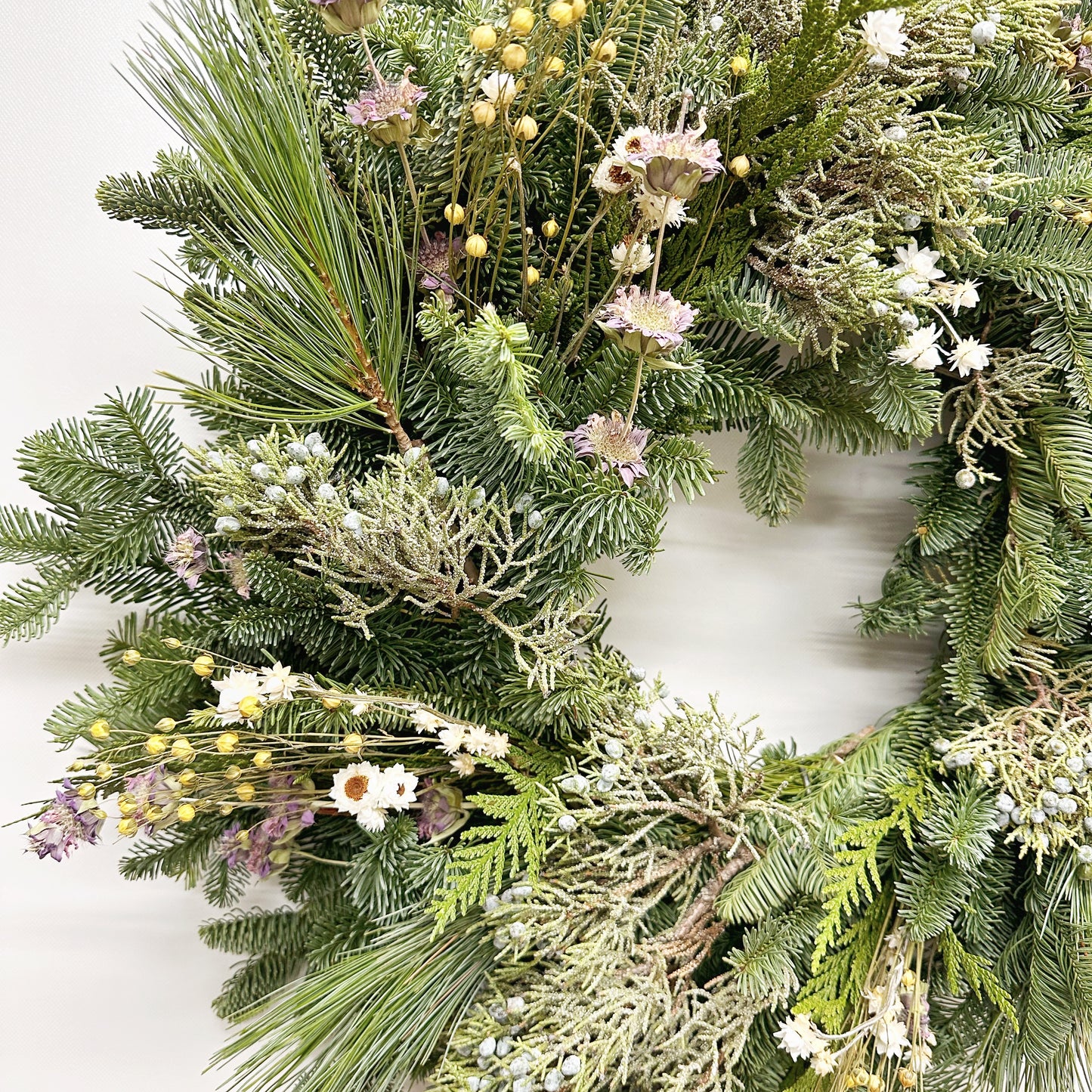 Fresh Evergreens Winter Glow Wreath