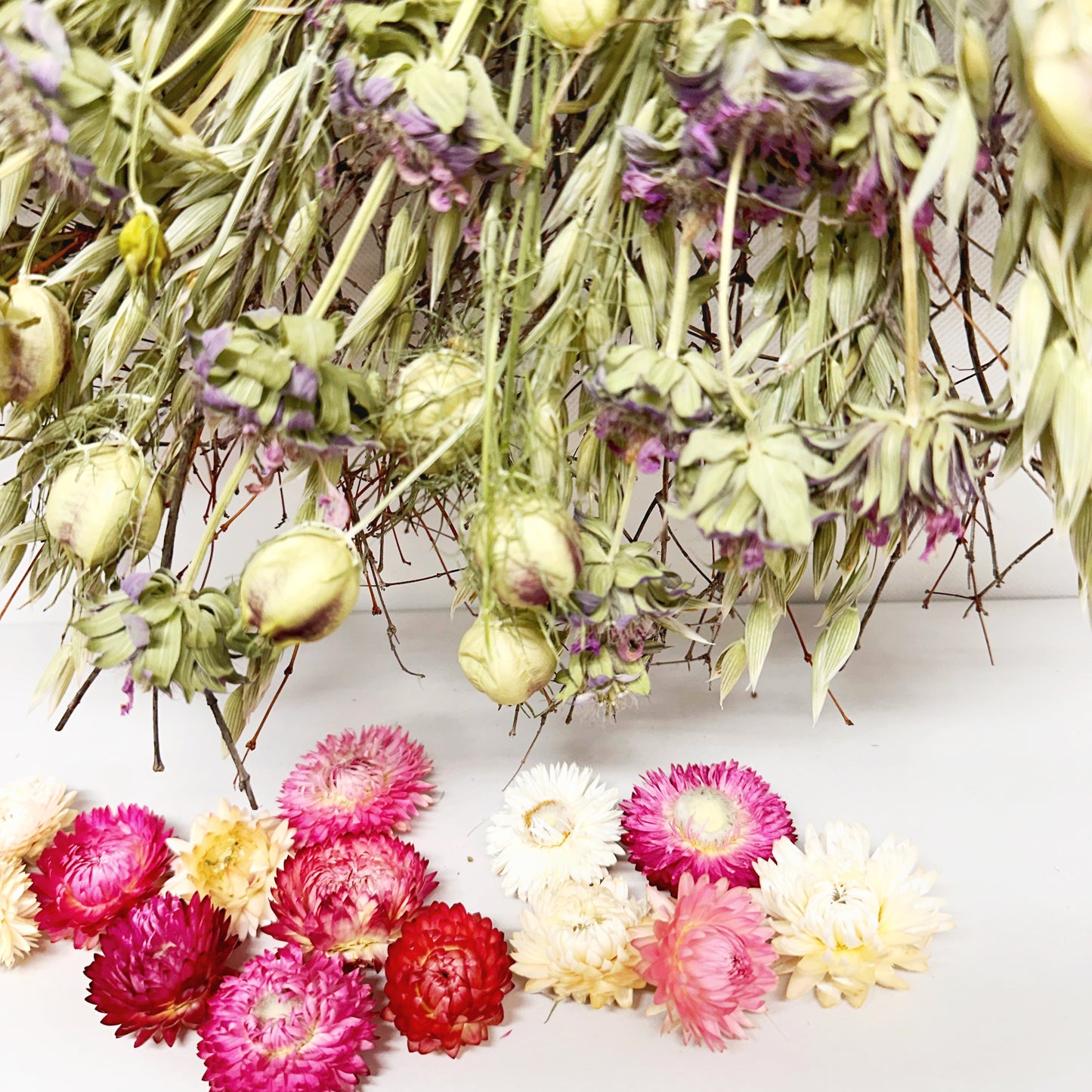 DIY Dried Woods Wreath and Colorful Strawflowers Kit