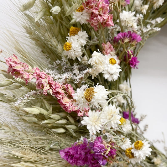 Dried Pinky Prairie Wreath