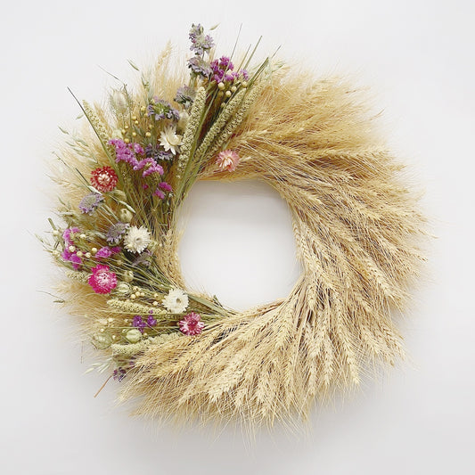 Dried Blondie Blooms Wreath