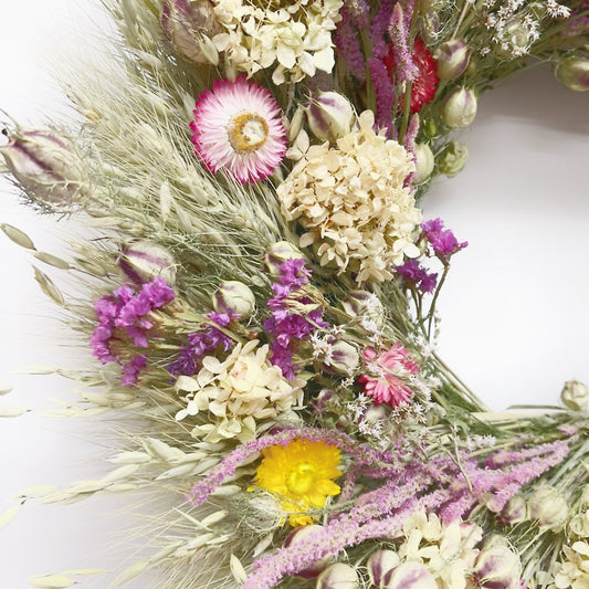 Dried Hydrangea and Oats Wreath