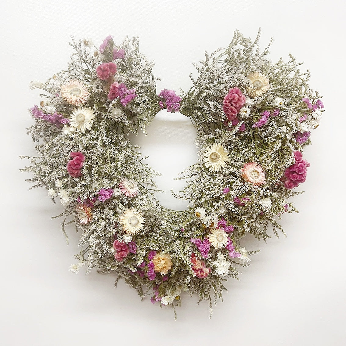 Dried Blushing Heart Wreath